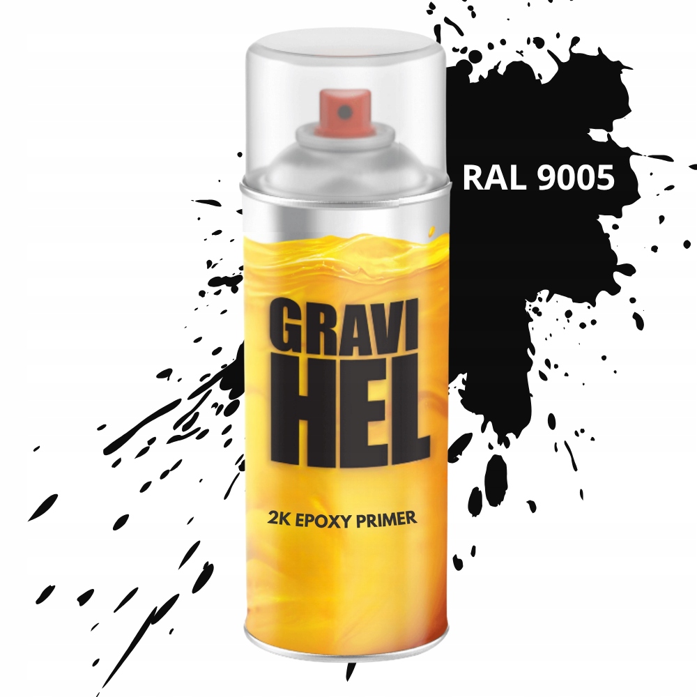 2K Podkład Epoksydowy 9005 Czarny Antykorozyjny Do Stali Farba Spray 400ML
