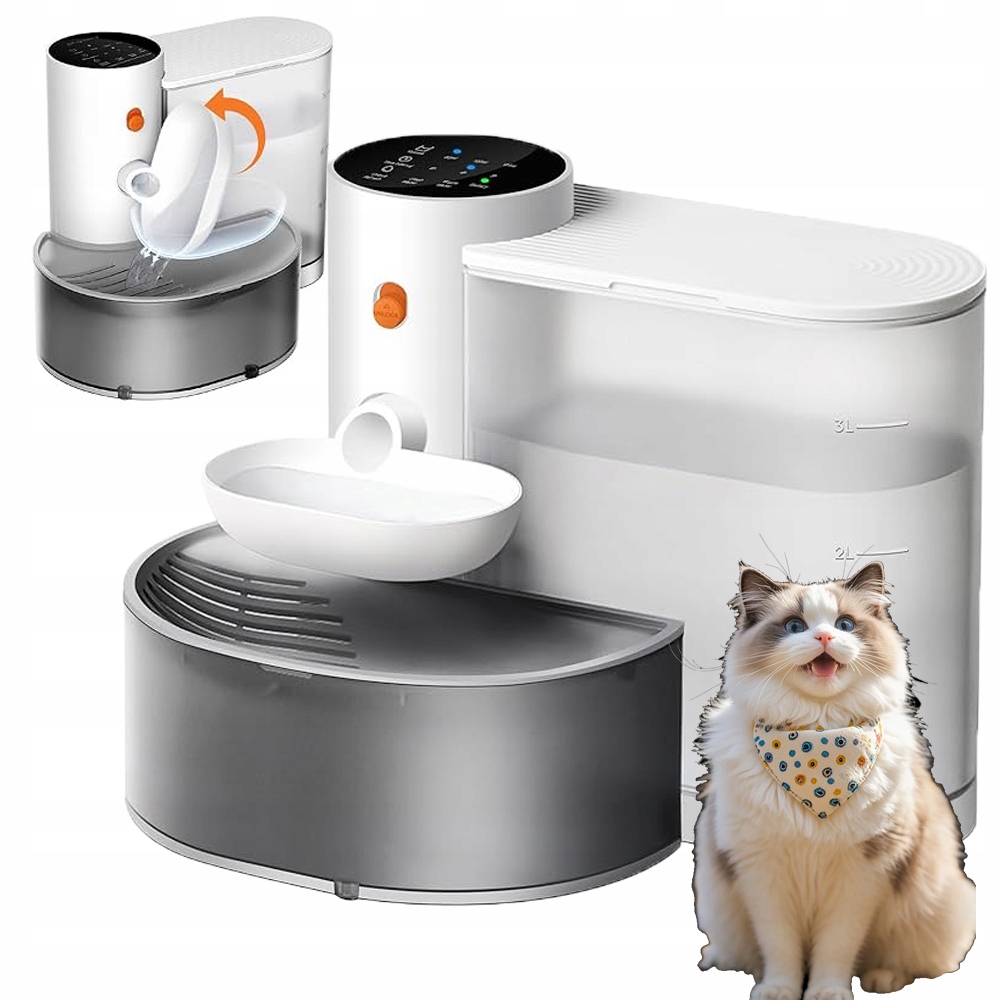 Fontána Napáječka Pro Kočky Psa Automatická Napáječka 3L Tichá 2000mAh