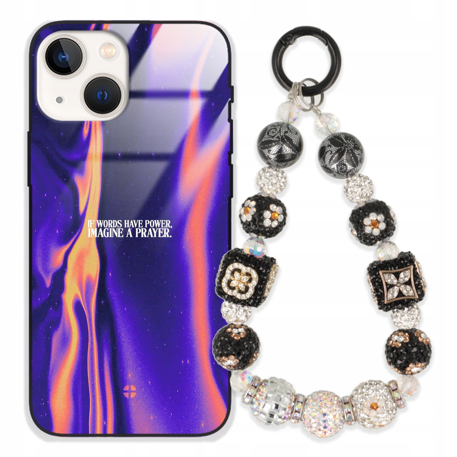 Pouzdro Pro Iphone 13 Mini Glass Přívěsek Na Klíče Elegantní Kryt Premium Vzory