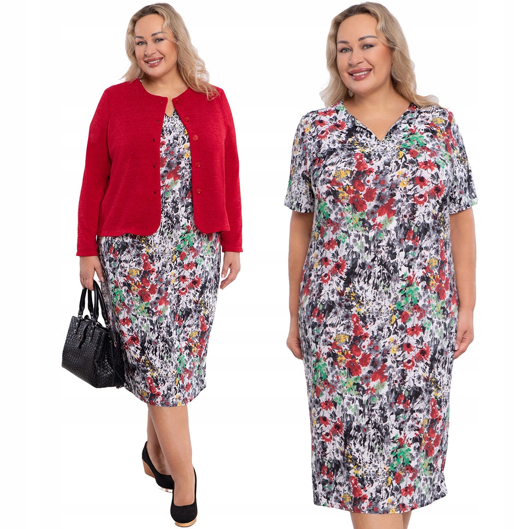 Šaty s barevnými vzory 52/54