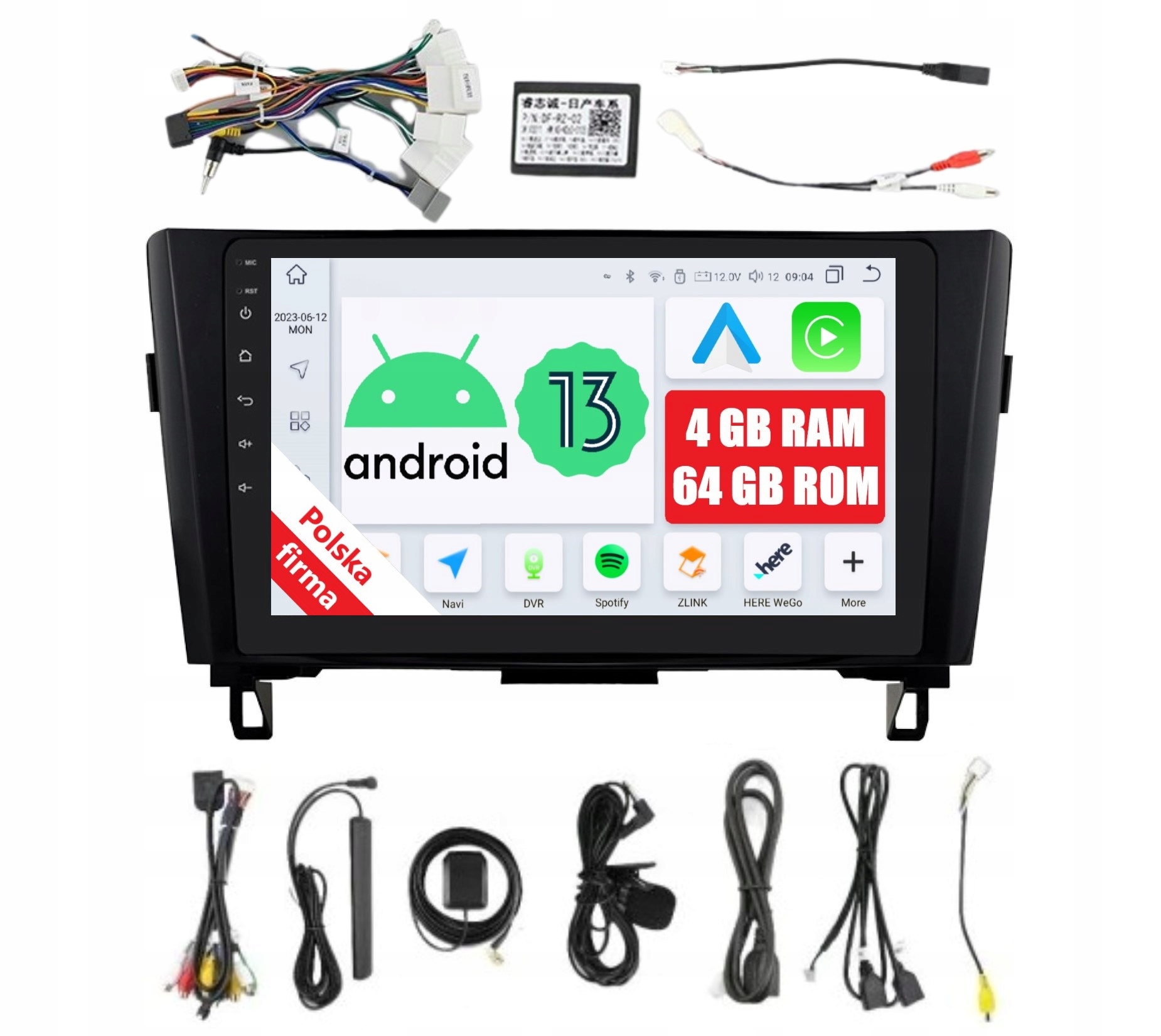 Rádio 2DIN Navigácia Android Nissan Qashqai 2 II 4/64 Gb Dsp Carplay Lte