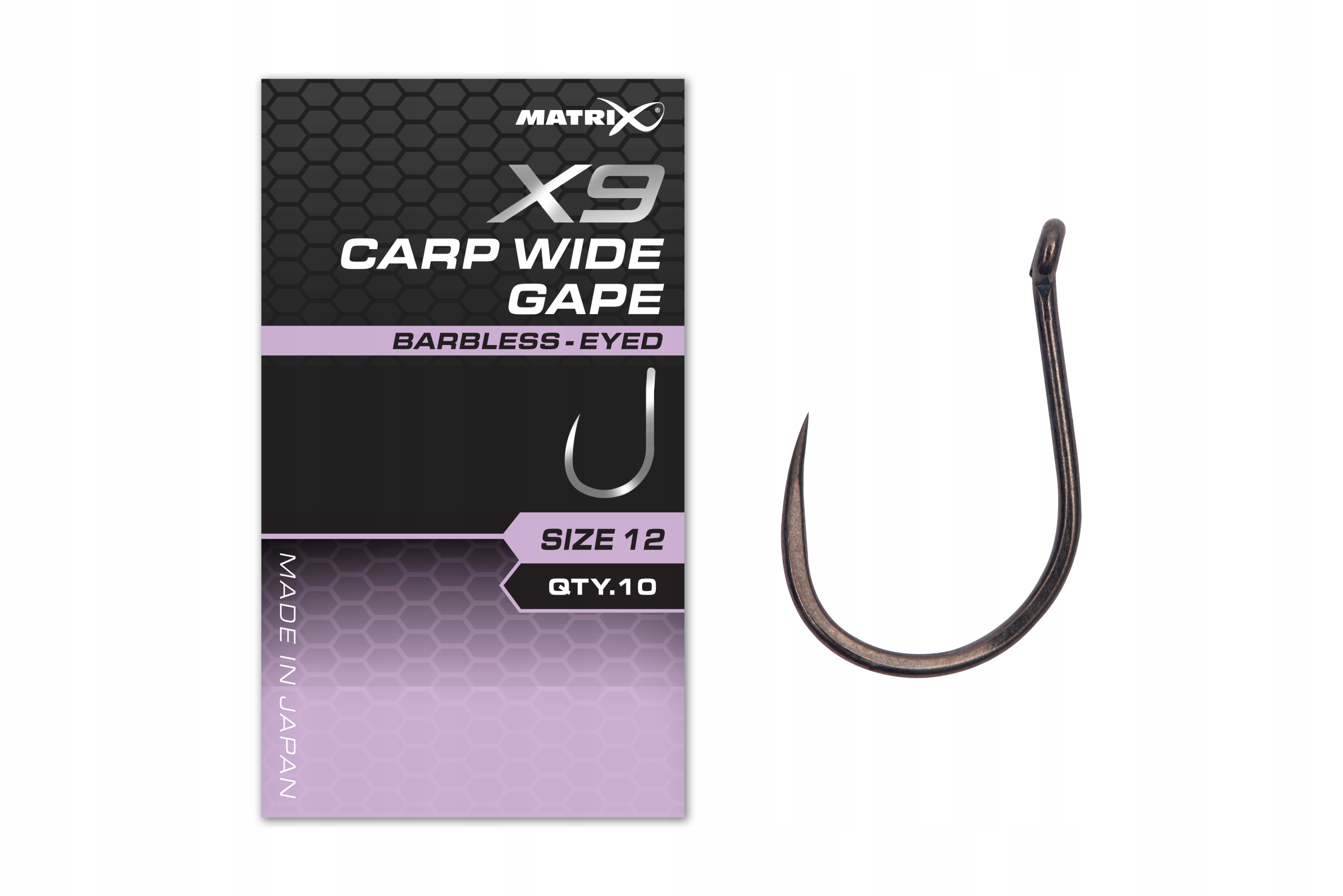 Haczyki Matrix X9 Carp Wide Gape Rozm. 10 Bezzadziorowe