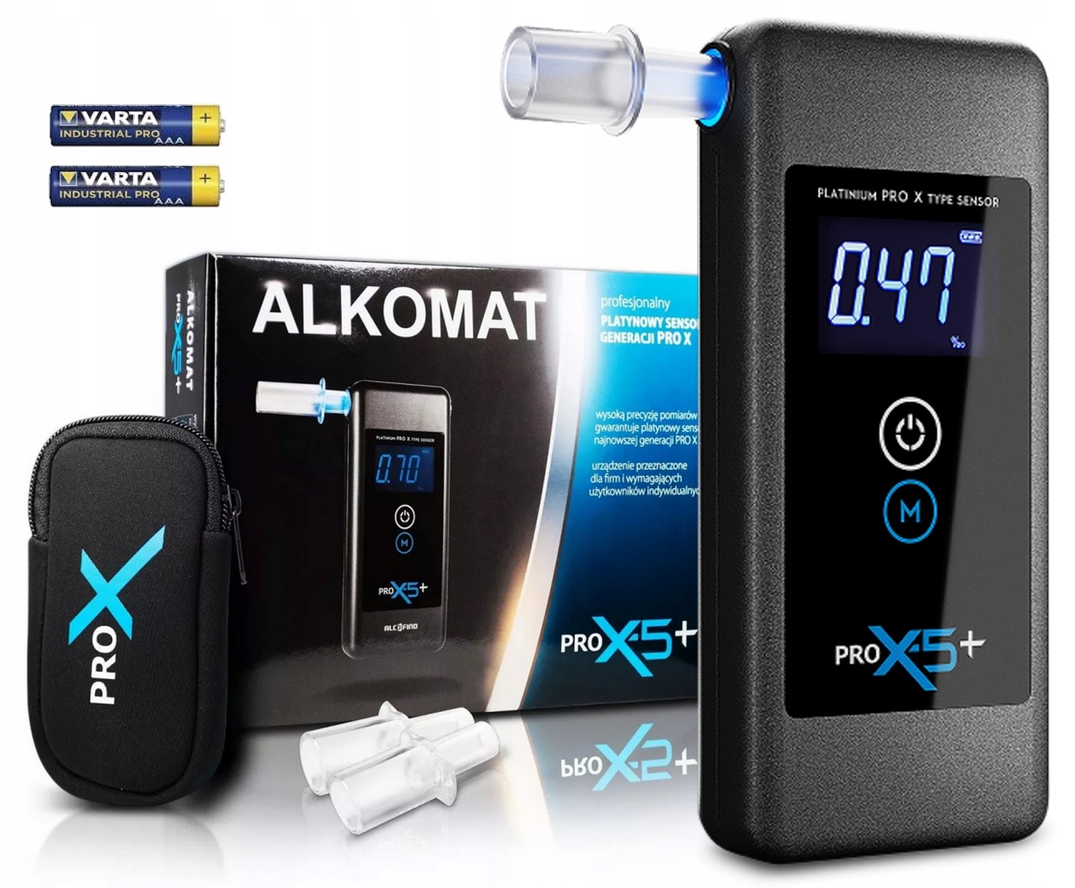 Alkohol Tester Elektrochemický Pro X-5+ Puzdro 2 x Náustky