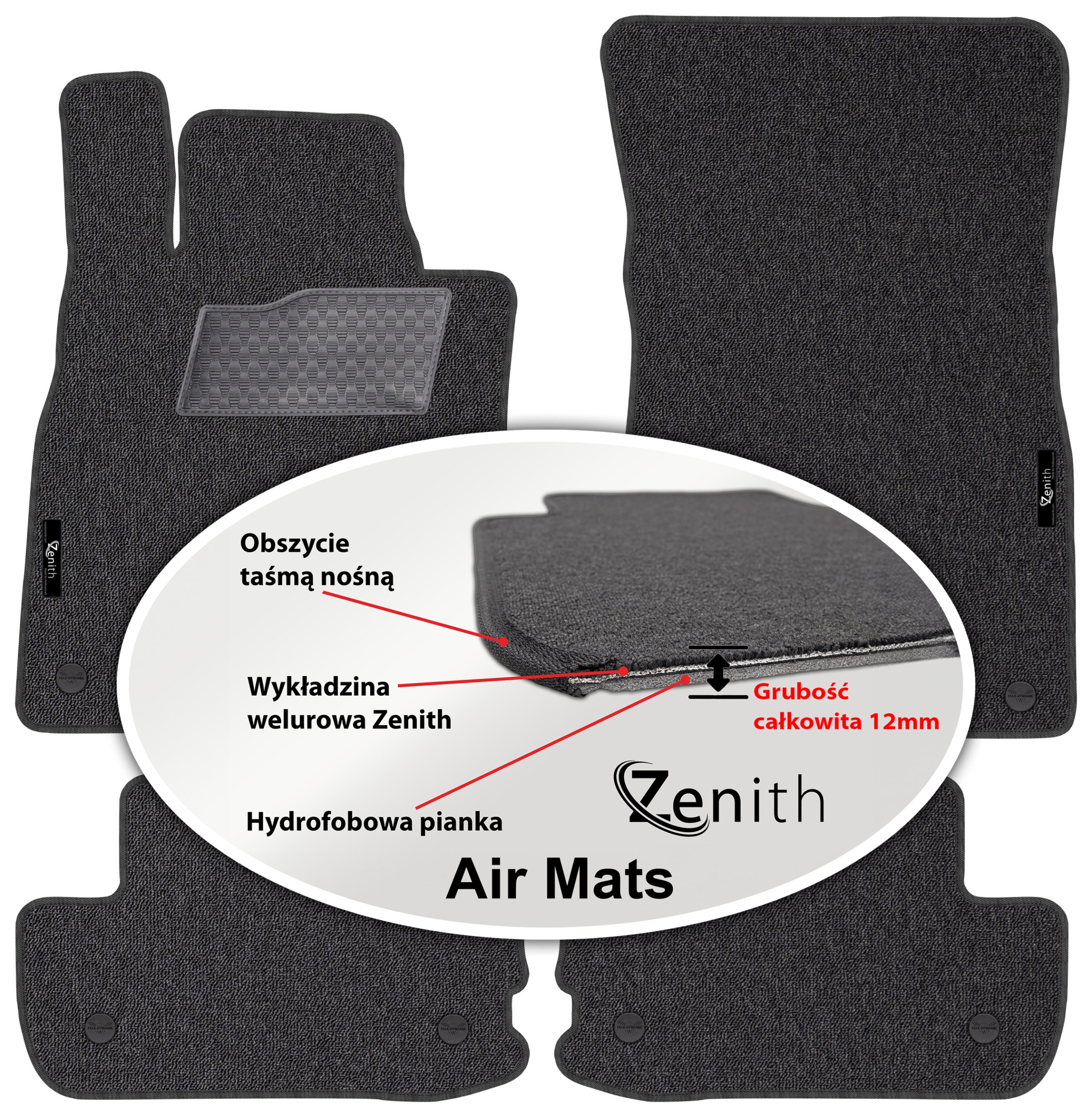 S-Klasa W222 Cp 2013-2020 Velúrové koberčeky do auta Zenith Air Mats