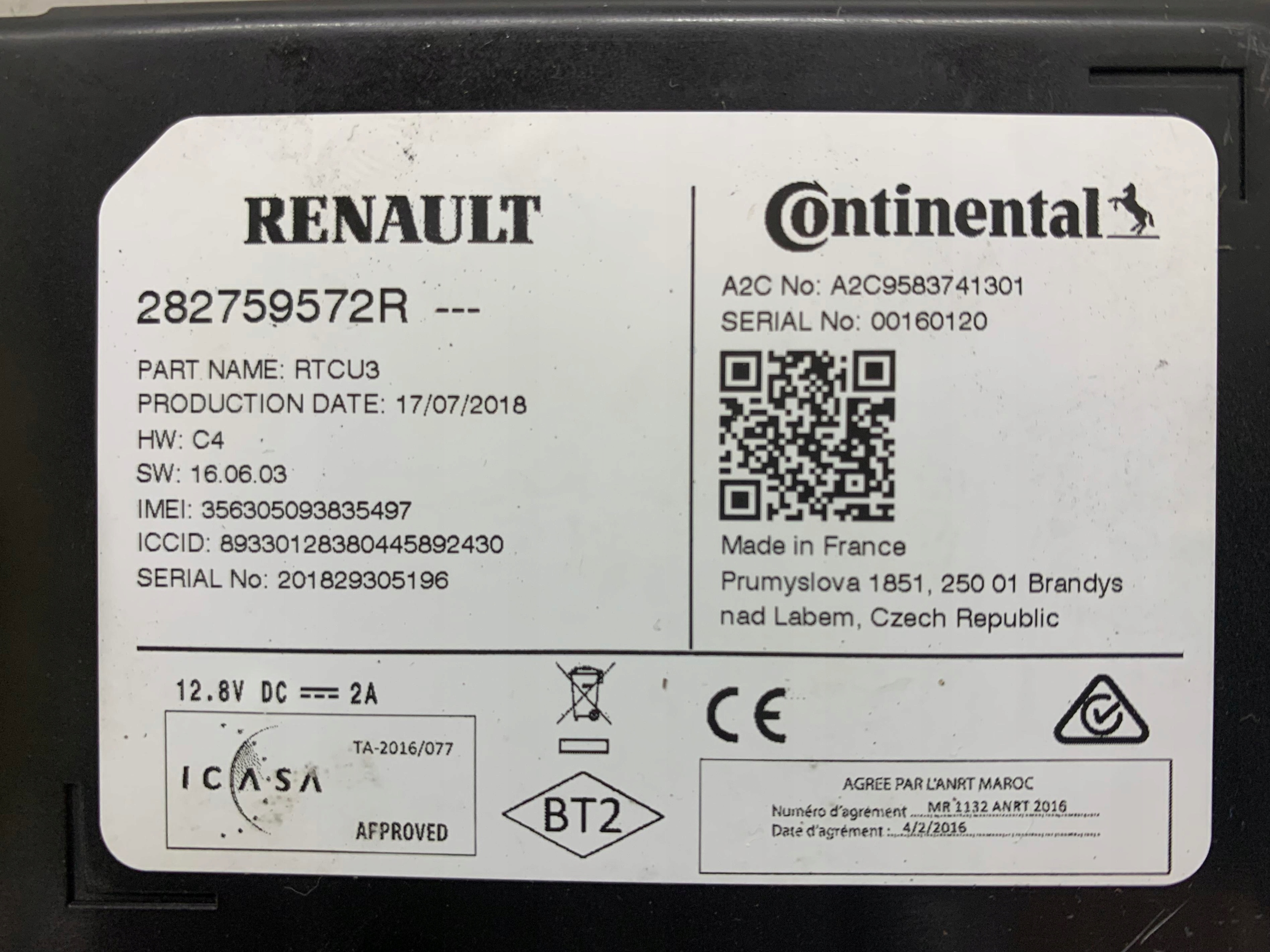 module control unit navigation devices 282759572R RENAULT ZOE 12-19
