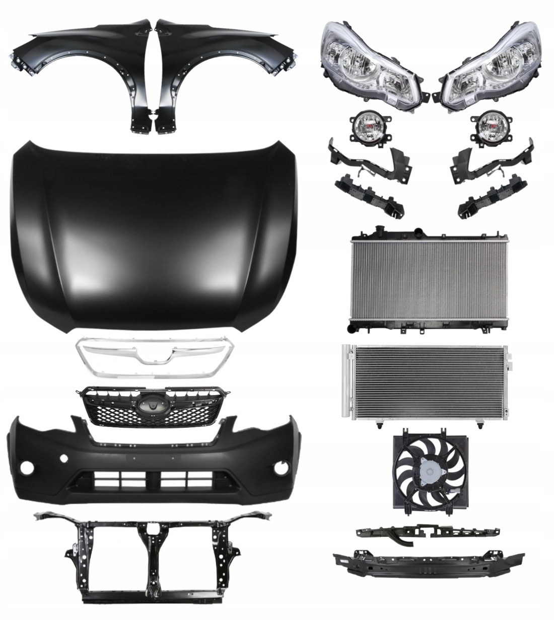 Subaru XV 12-16 Maska Zderzak Błotnik Pas ZESTAW CZĘŚCI