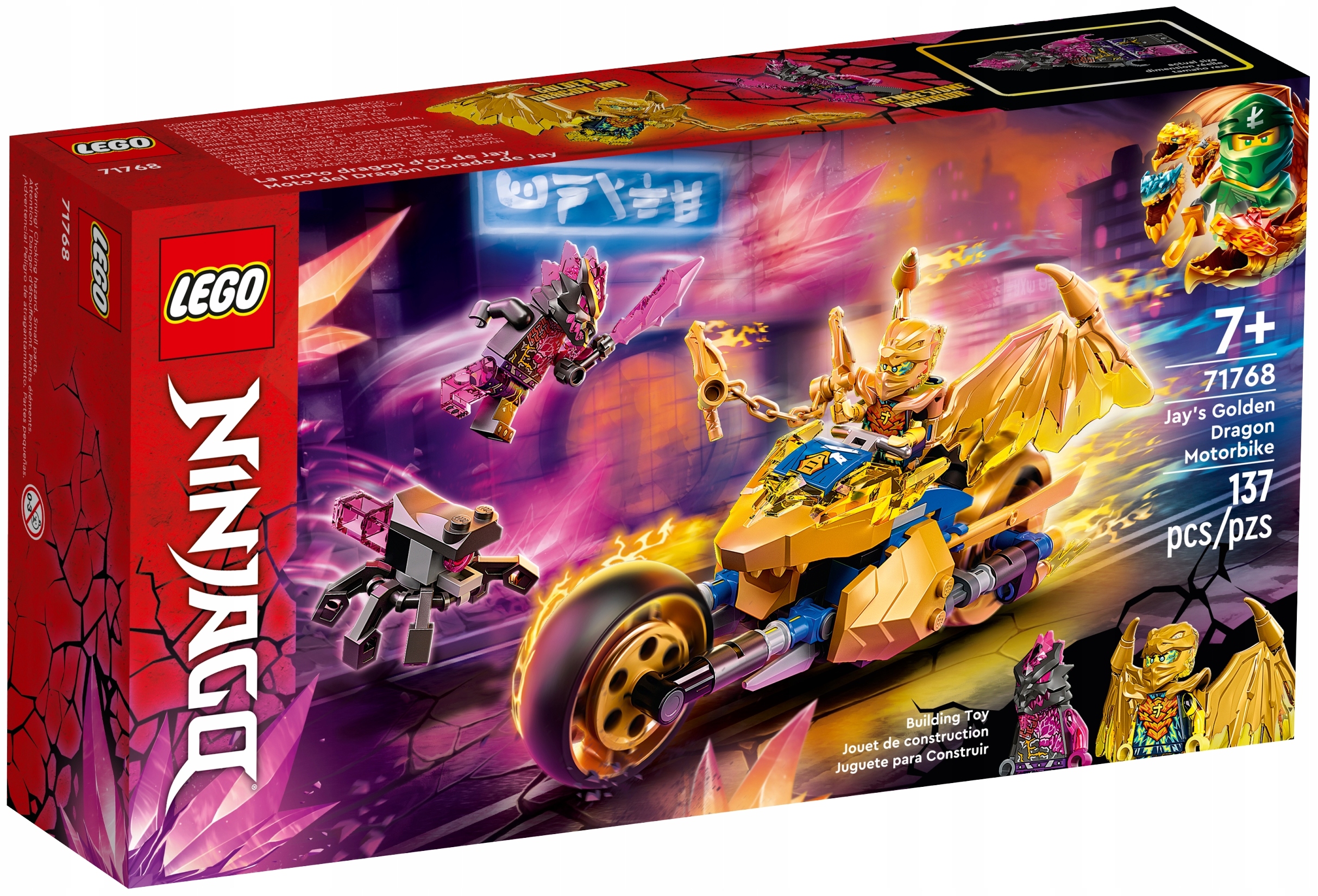 LEGO NINJA GO 71768 ZŁOTY SMOCZY MOTOCYKL JAYA SMOK NIEBIESKI MOTOR FIGURKI Marka LEGO