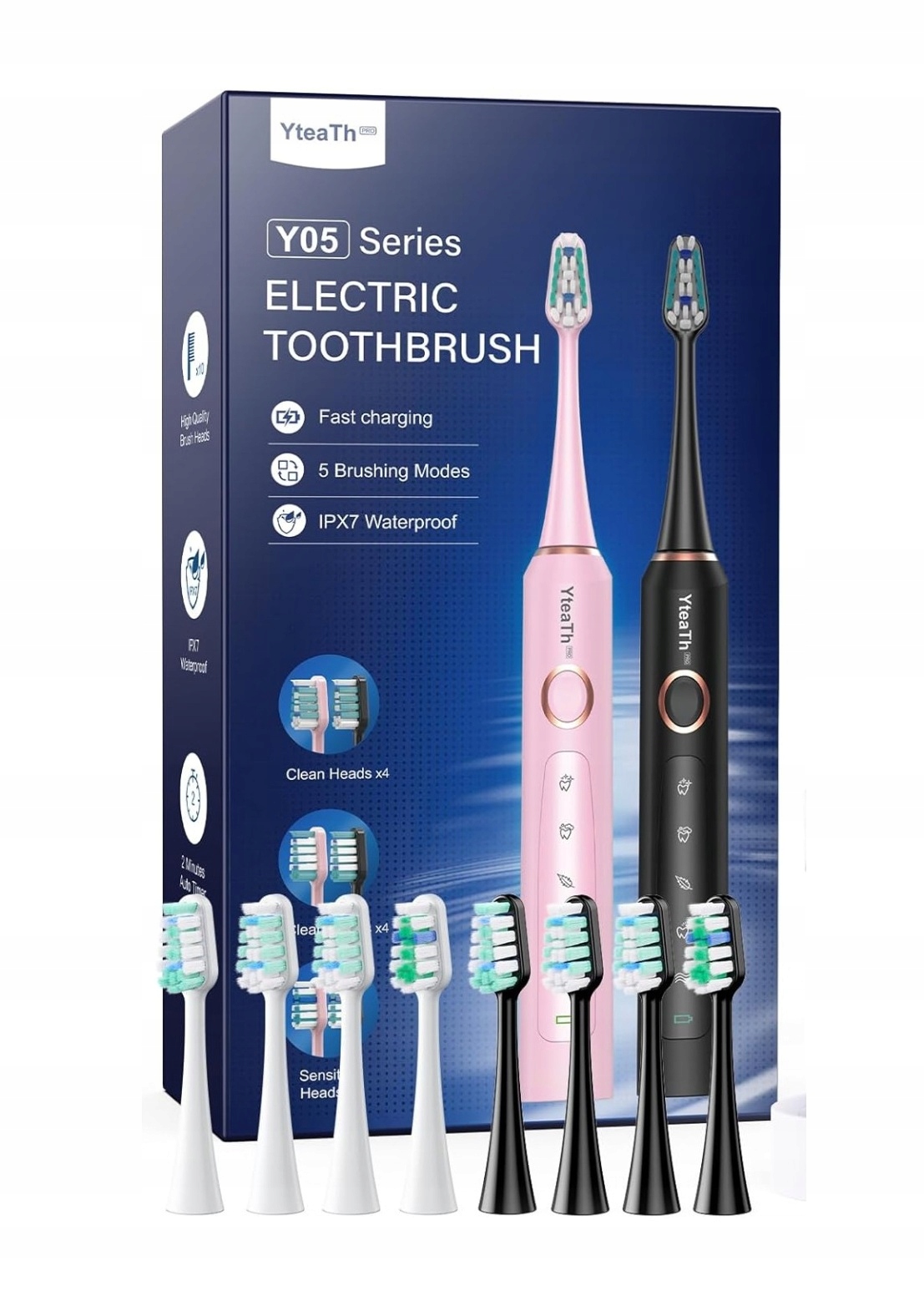 Yteath Y05 Soniczna szczoteczka do zębów z etui 2 sztuki