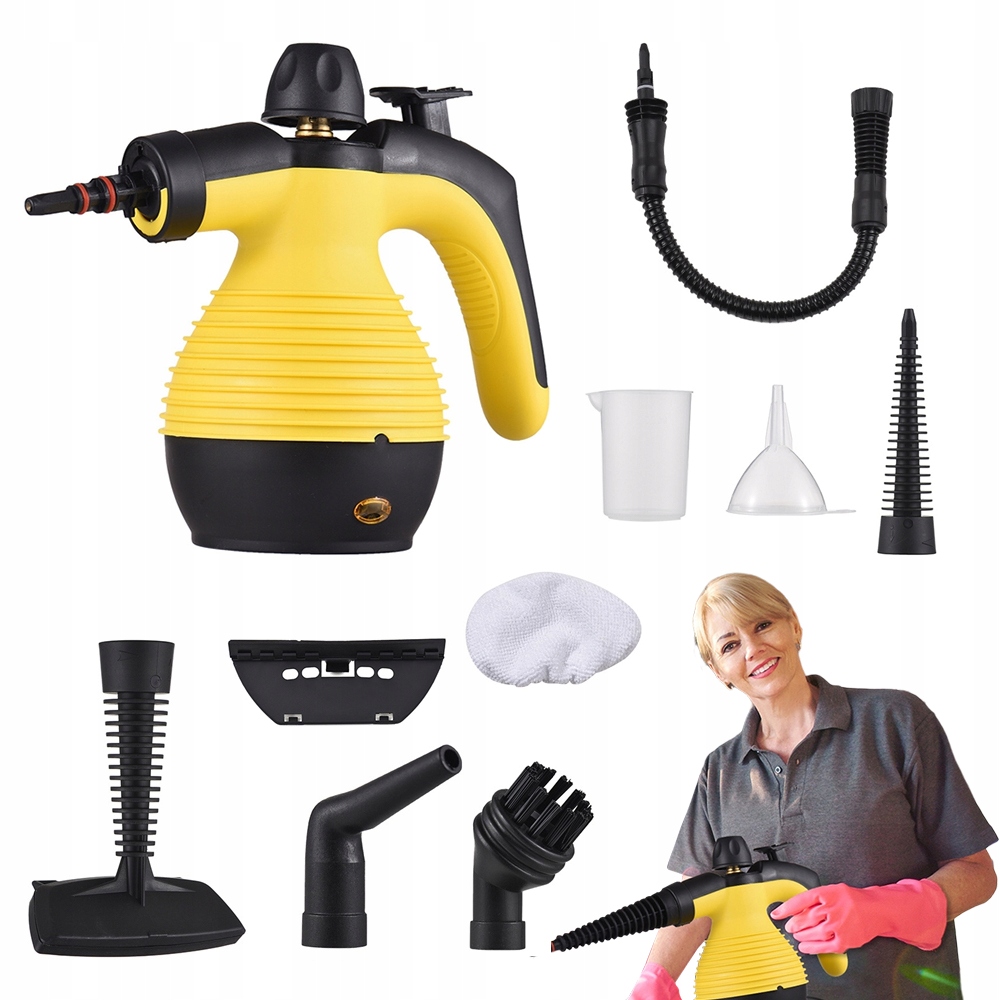 Ruční parní čistič 1050 W – rychlé čištění, 9 doplňků, 350 ml