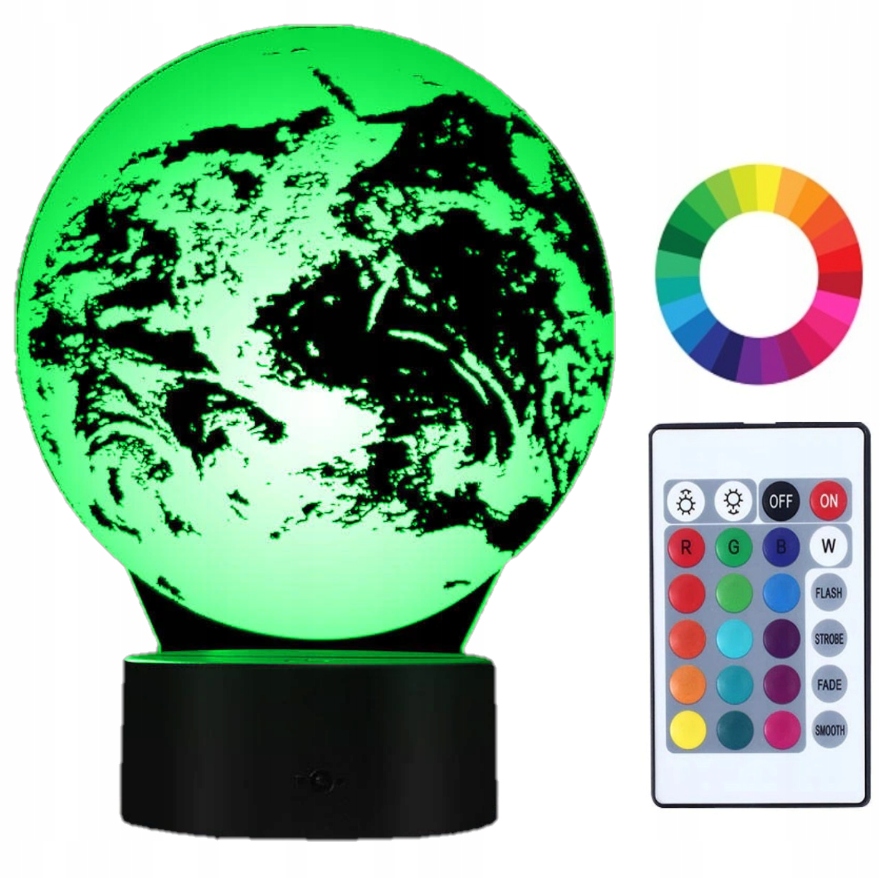 

Lampka Nocna 3D Led Globus Kula Ziemska Grawer