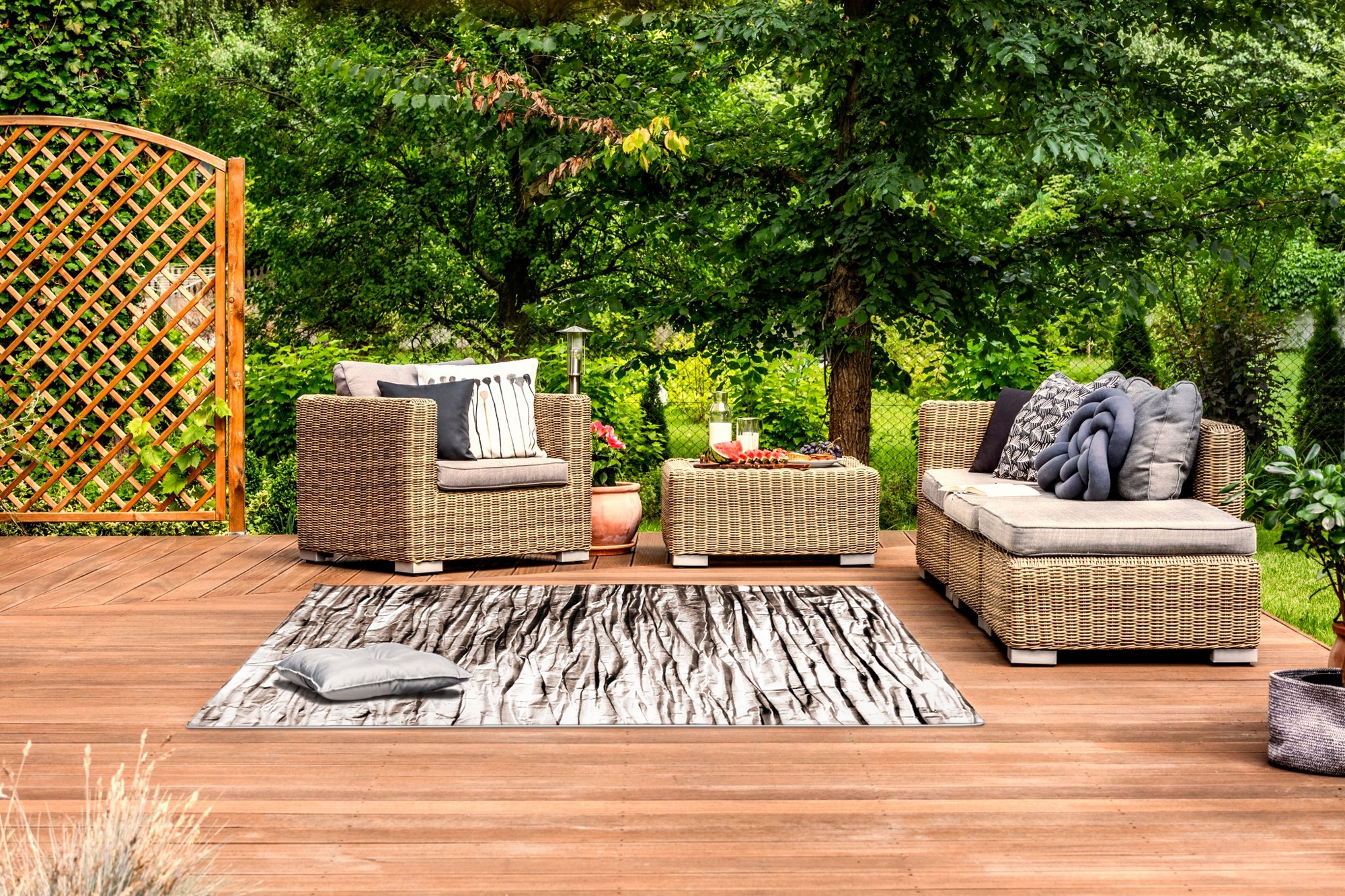 DYWAN ZEWNĘTRZNY TARASOWY 160x230 BOHO DUŻY NA BALKON DO OGRODU BEIGE ROCK Kod producenta SHG-09001