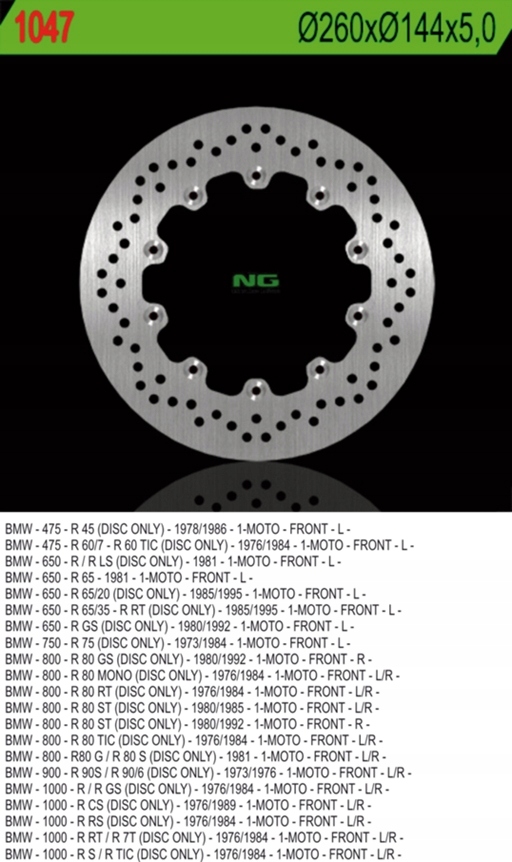 Ng Brzdový Kotúč Predný Bmw R45/60/65/75/80/90/100 (260X144X5) 10 Otvorov