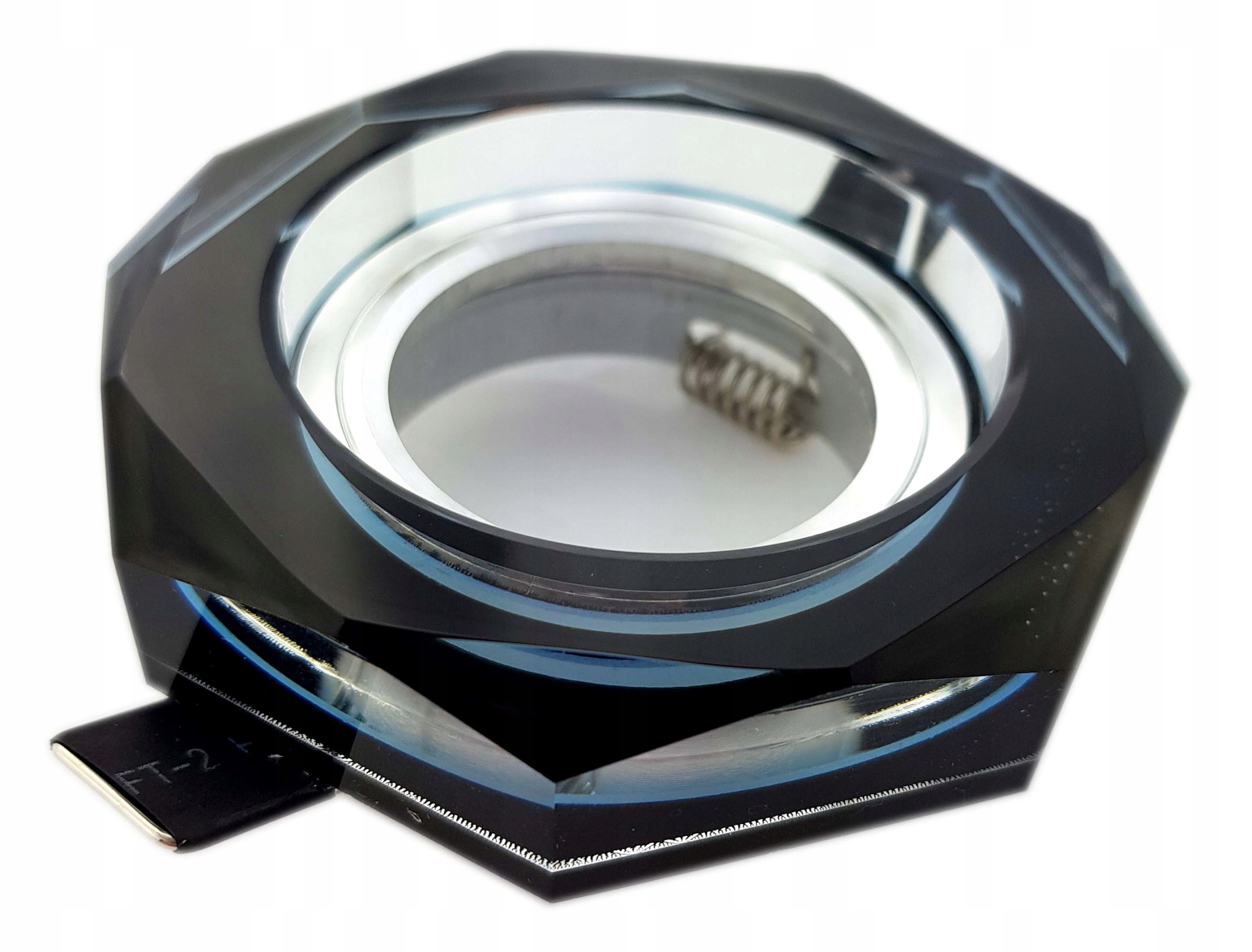 

Oprawa Halogen Szklana Gruba Okrągła Szlif Czarna