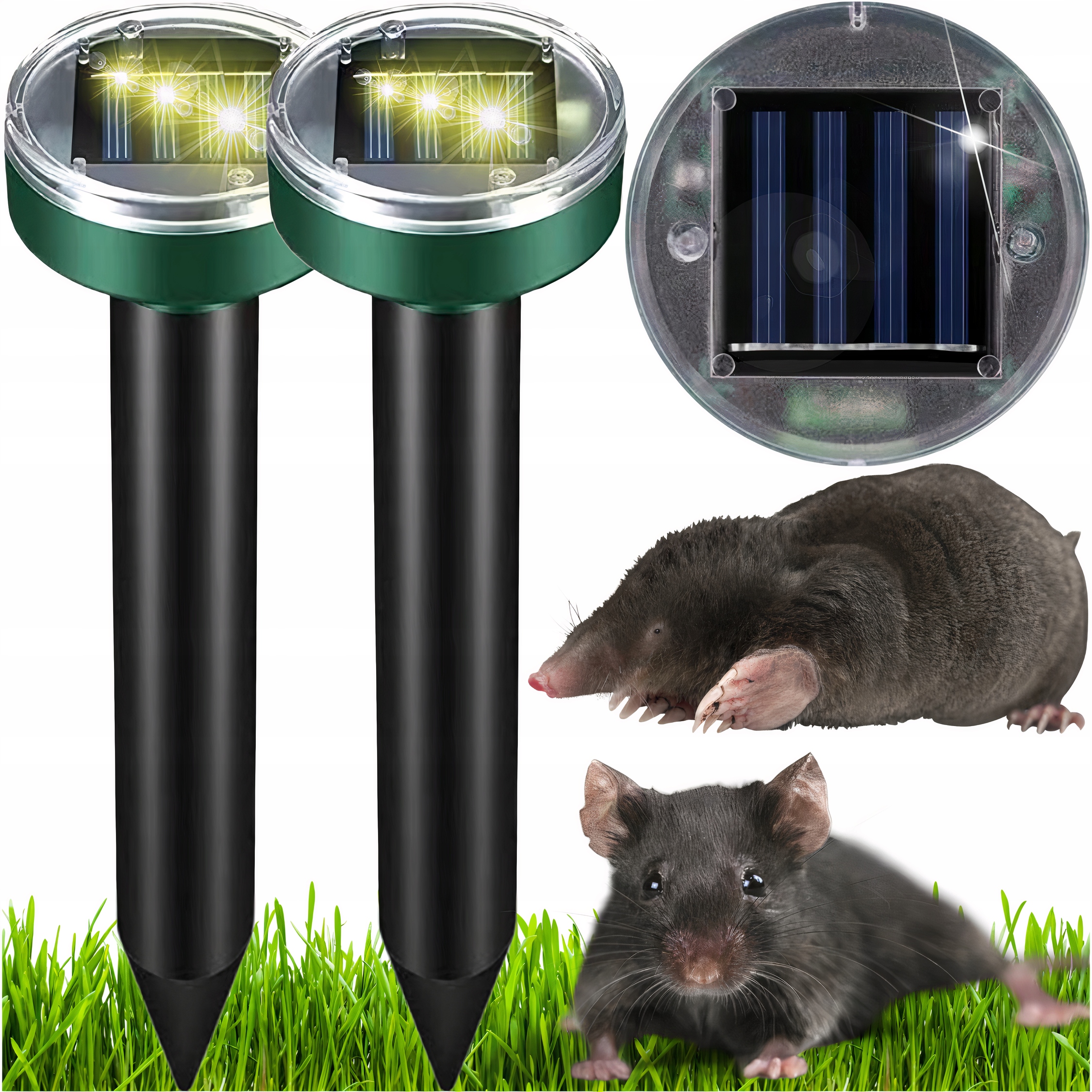 

2x Mocny Odstraszacz Solarny Kretów Nornice Krety