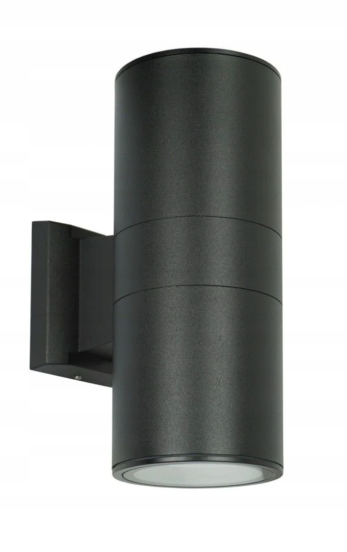 Venkovní nástěnné zahradní svítidlo tuba černá, horní a dolní část 27 cm, IP54 Su-ma