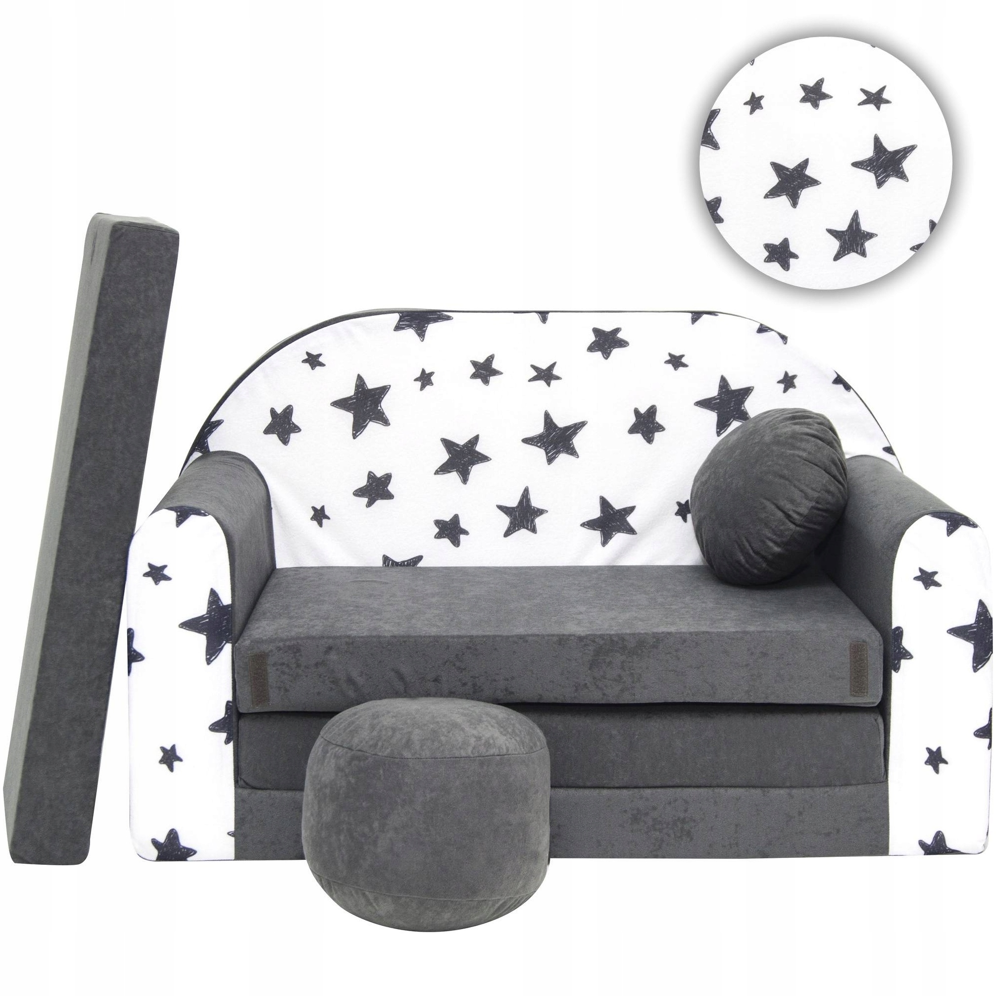 Sofa dla dzieci KANAPA Rozkładana Mała Mini MIĘKKA Dziecięca FUNKCJA SPANIA