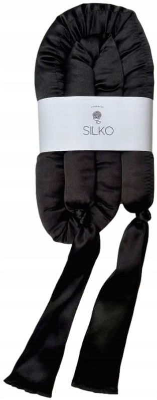 LOKÓWKA SATYNOWA ZE WSTĄŻKAMI SILKO CZARNY