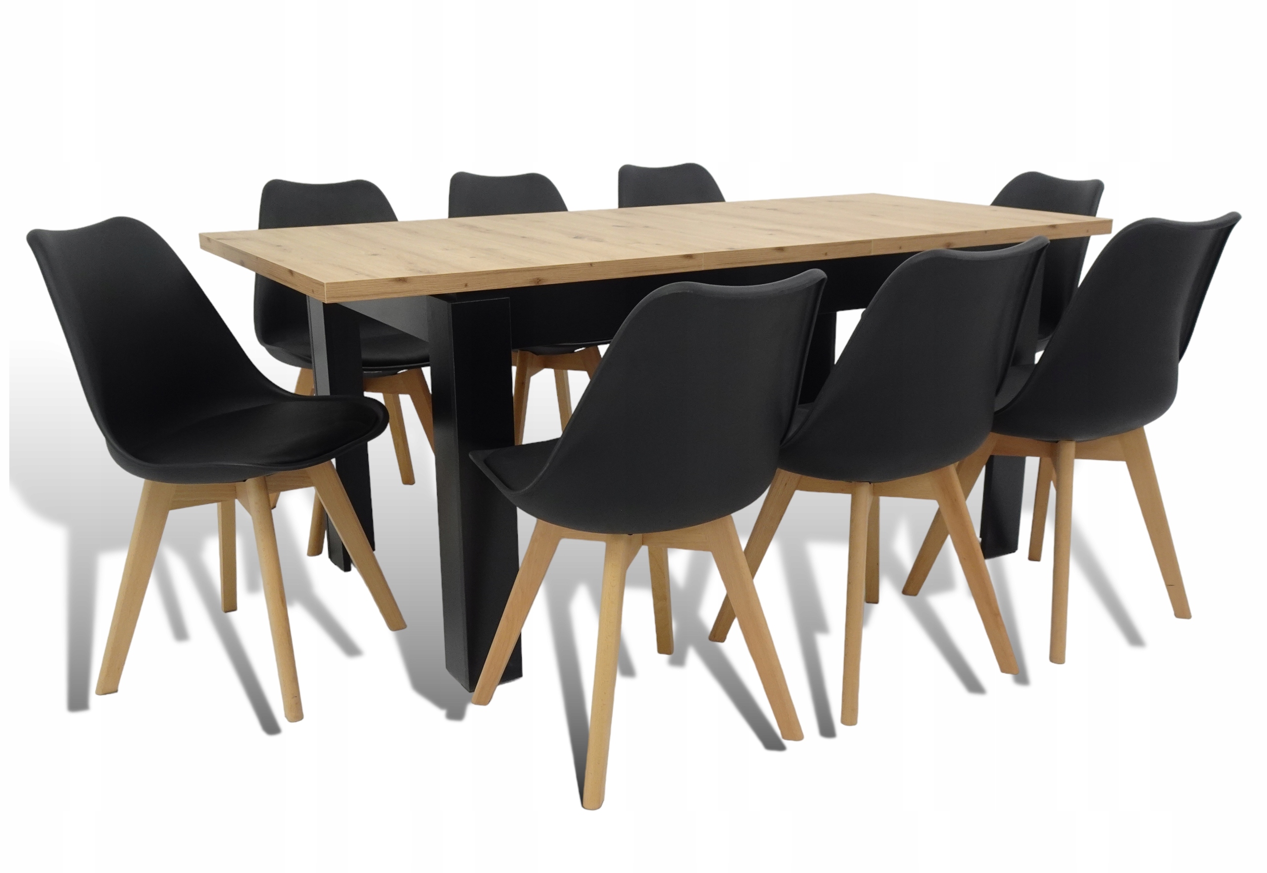 Komplet Stół 80x140/180 rozkładany 8 krzeseł