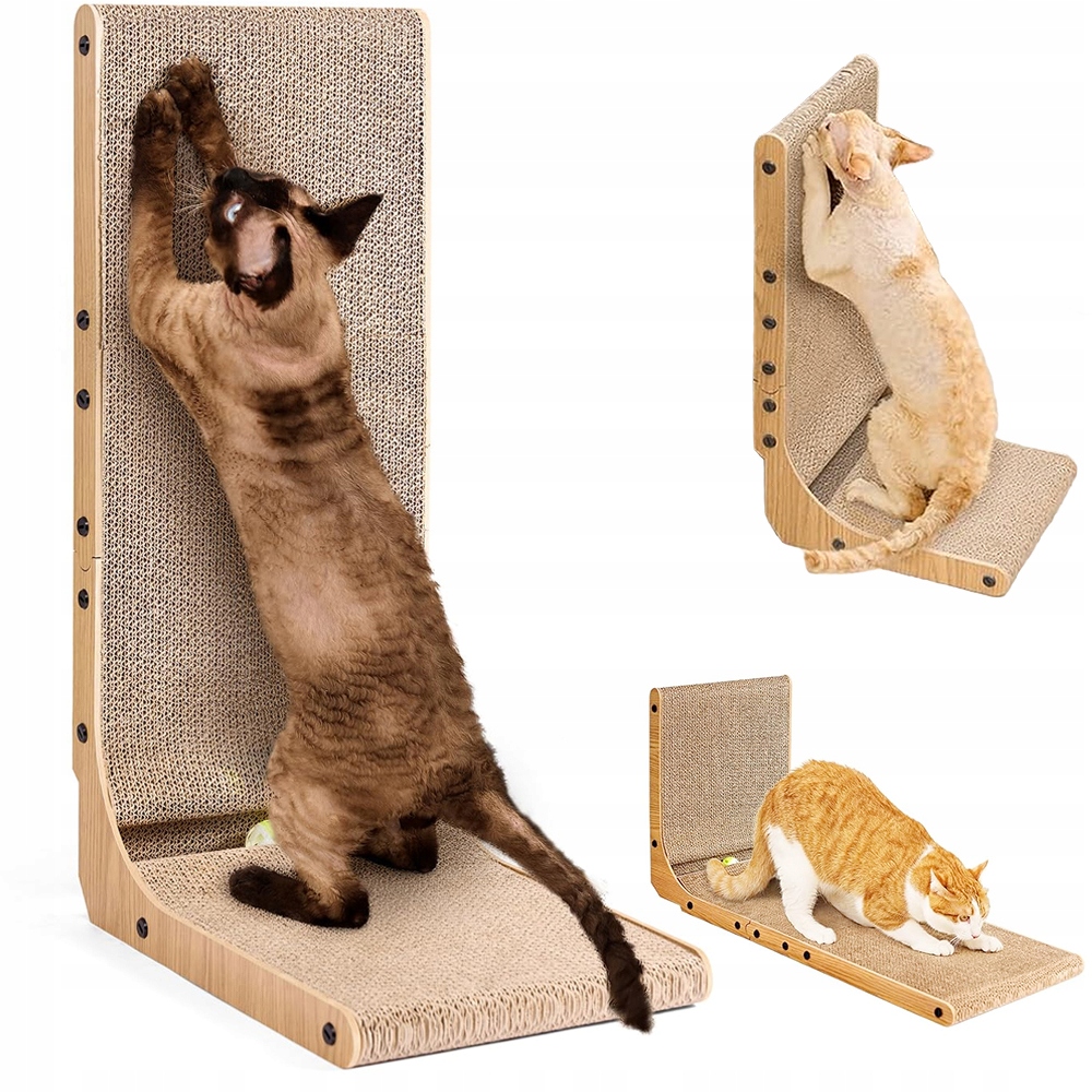 Škrabadlo Pro Kočky L Oboustranný Kartonový Tvar 68X42X28 CM S Hračkou