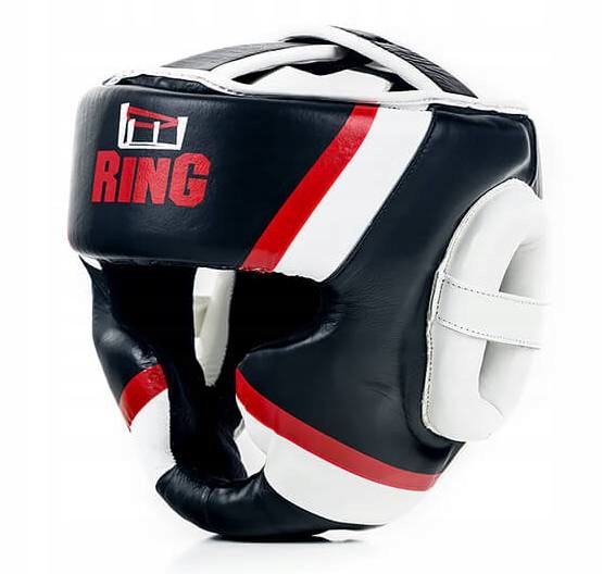 Kask bokserski sparingowy zabudowany skórzany L