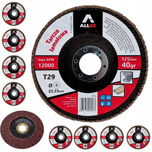 10X TARCZA DO SZLIFOWANIA METALU DREWNA 125 LISTKOWA LAMELKA P40 125MM