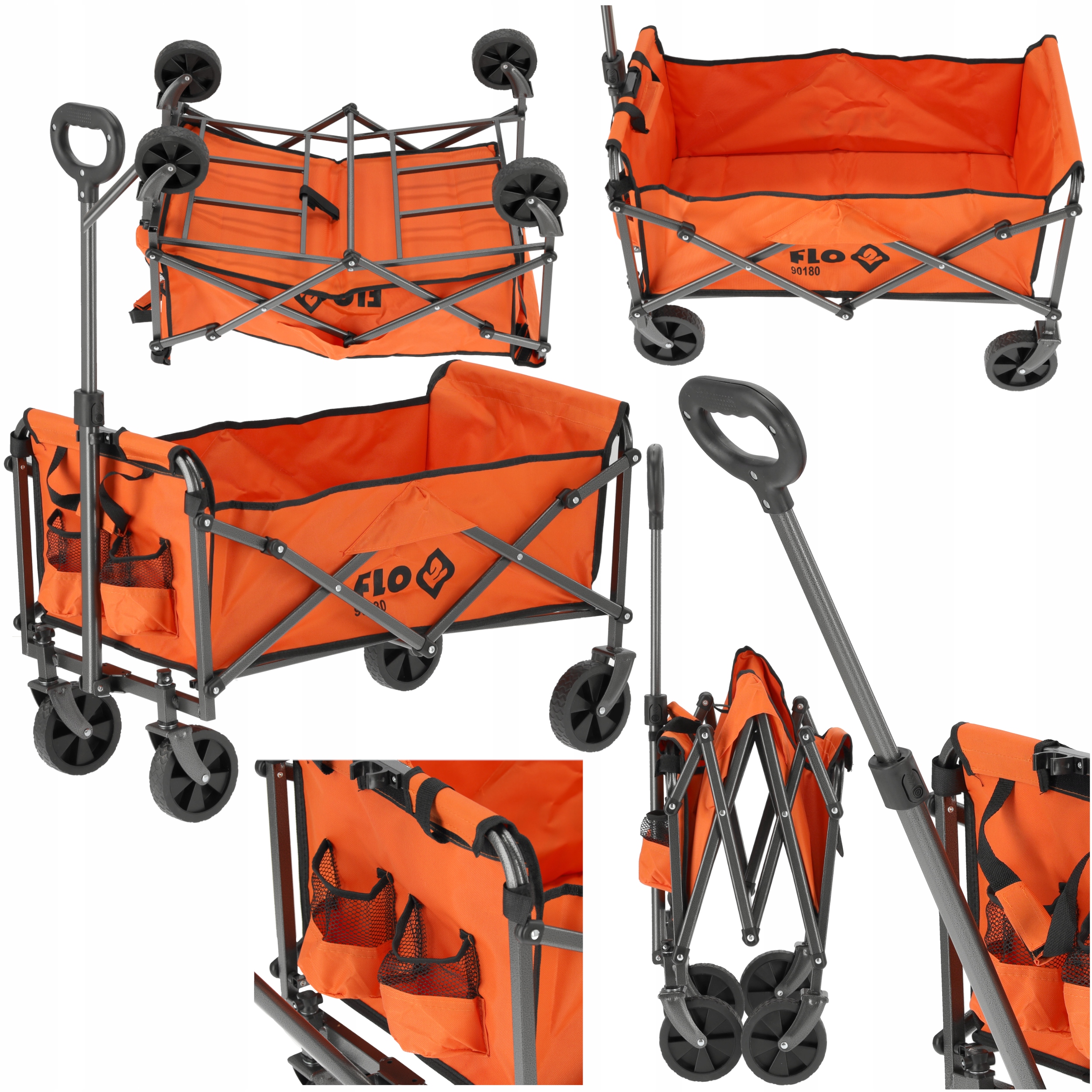 Wózek Ogrodowy Transportowy Turystyczny Składany Przyczepka Flo