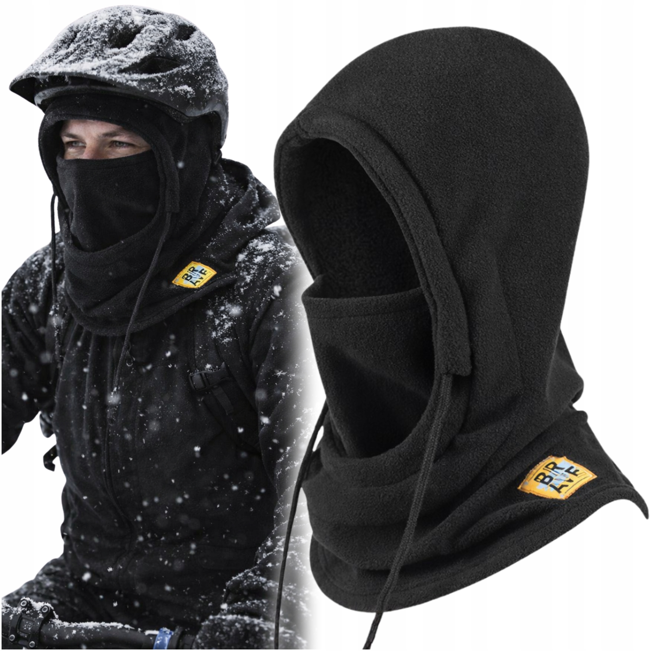 KOMINIARKA ROWEROWA ZIMOWA BALACLAVA POLAROWA CZAPKA KOMIN CZARNA KR4