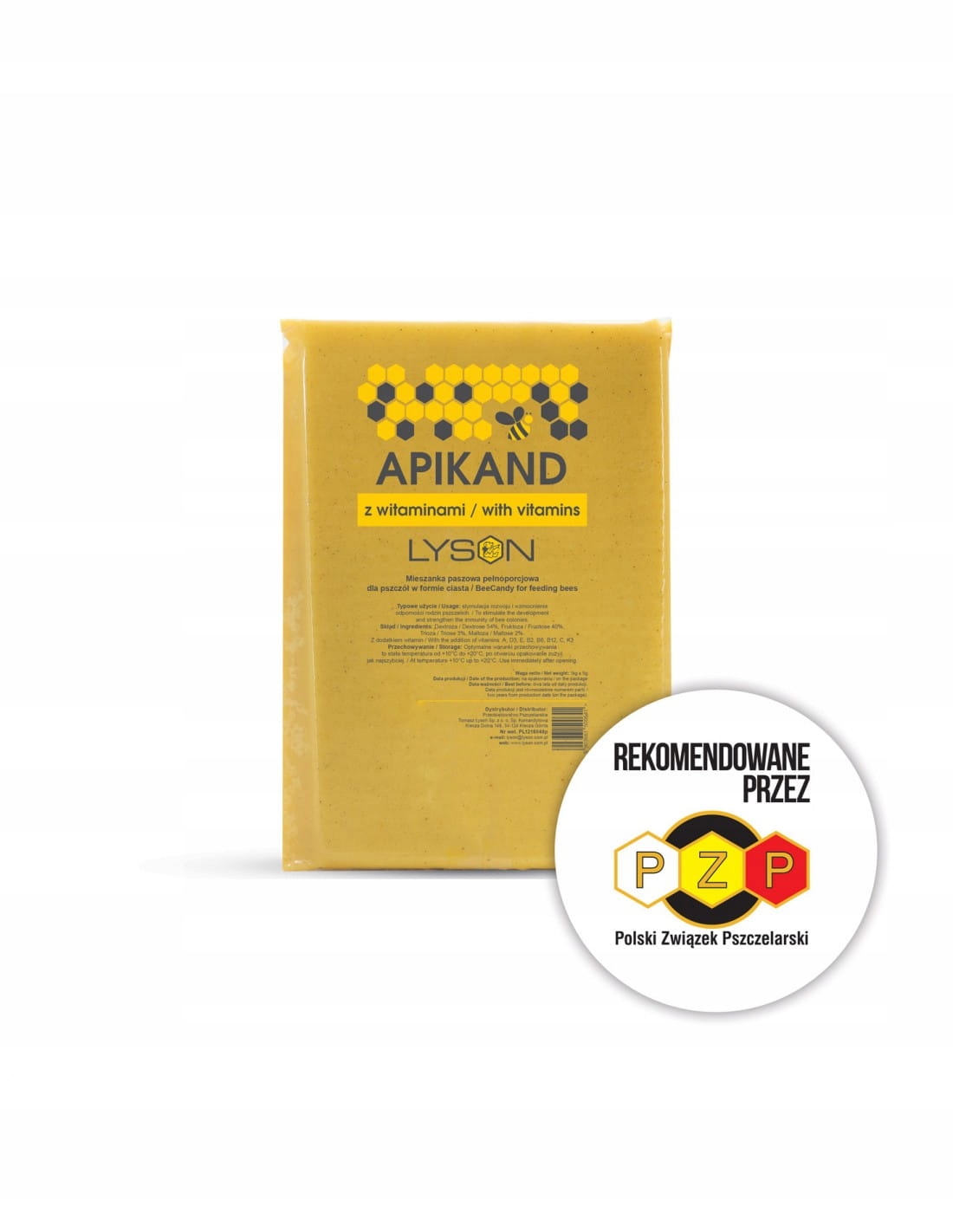 Apikand z WITAMINAMI 5x1kg ciasto wiosenna karma APIKAND z WITAMINAMI Kod producenta 3243