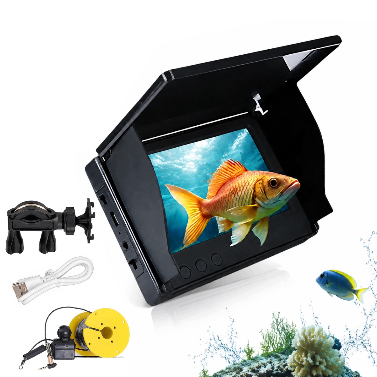 Kamera Wędkarska Podwodna 4.3" LCD Led Echosonda Hd Do Łowienia Ryb aparat