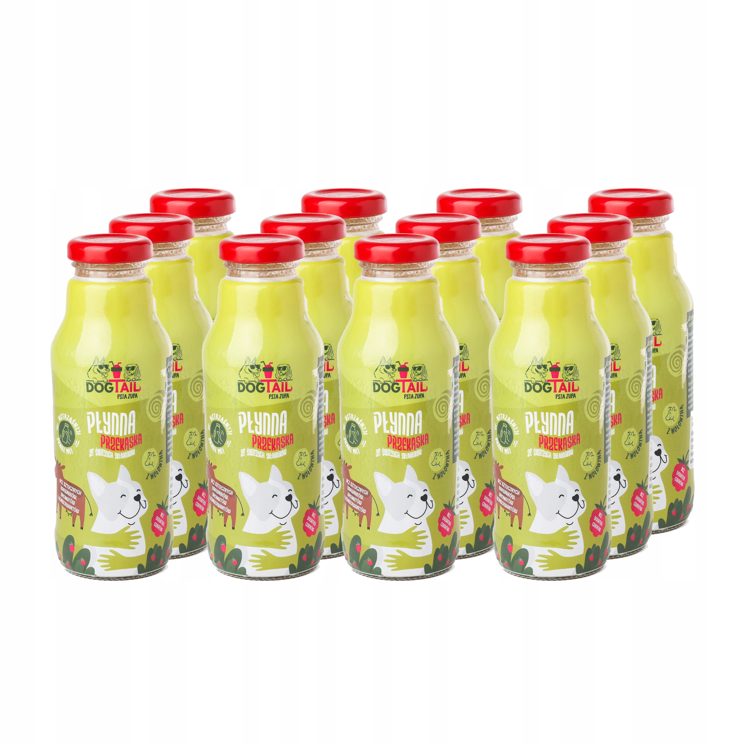 Levně Dogtail s hovězím masem – sada 12 Ks – tekutá svačinka pro psy – psí polévka