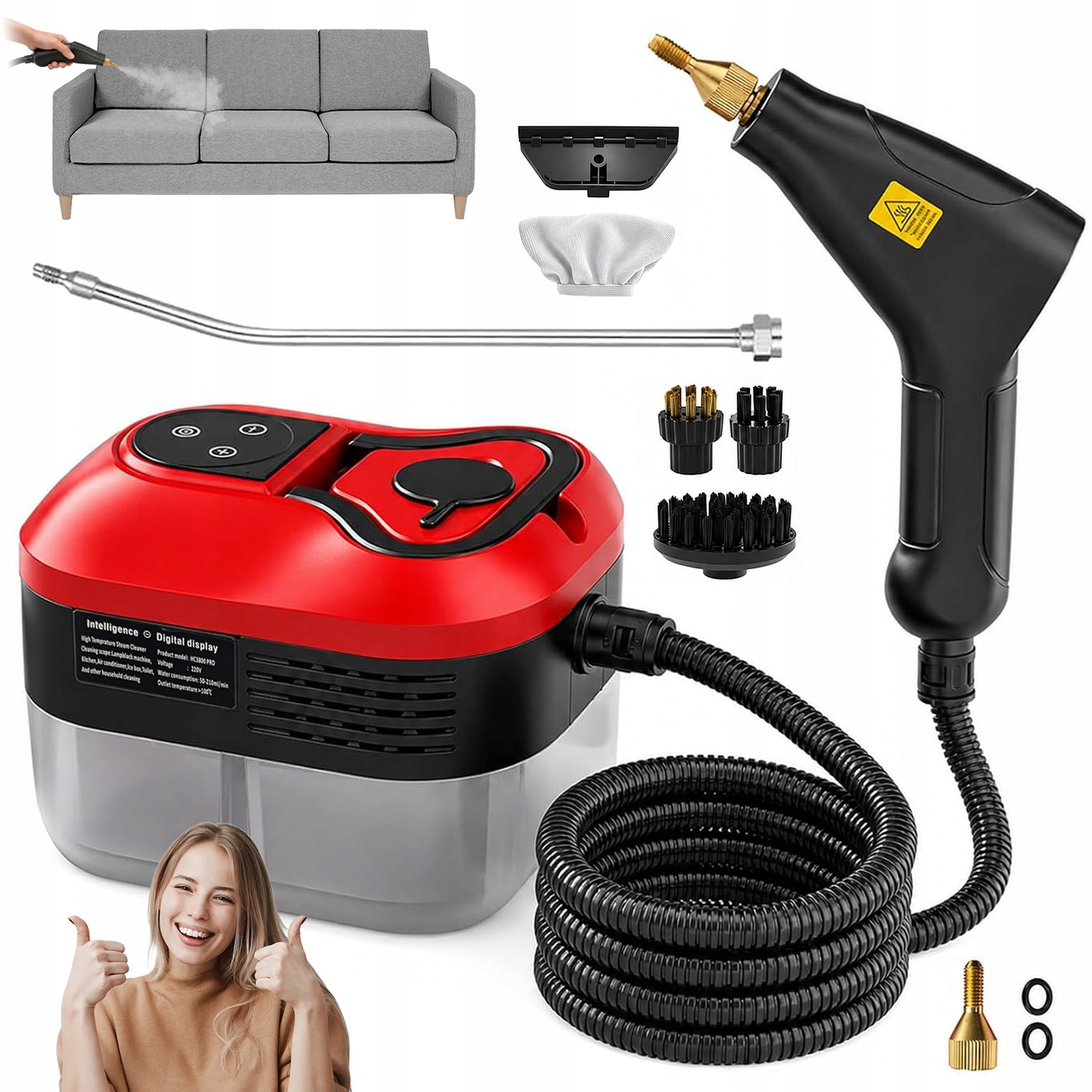 Parní Čistič 2500W Parní Myčka Odmašťování Bez Chemie