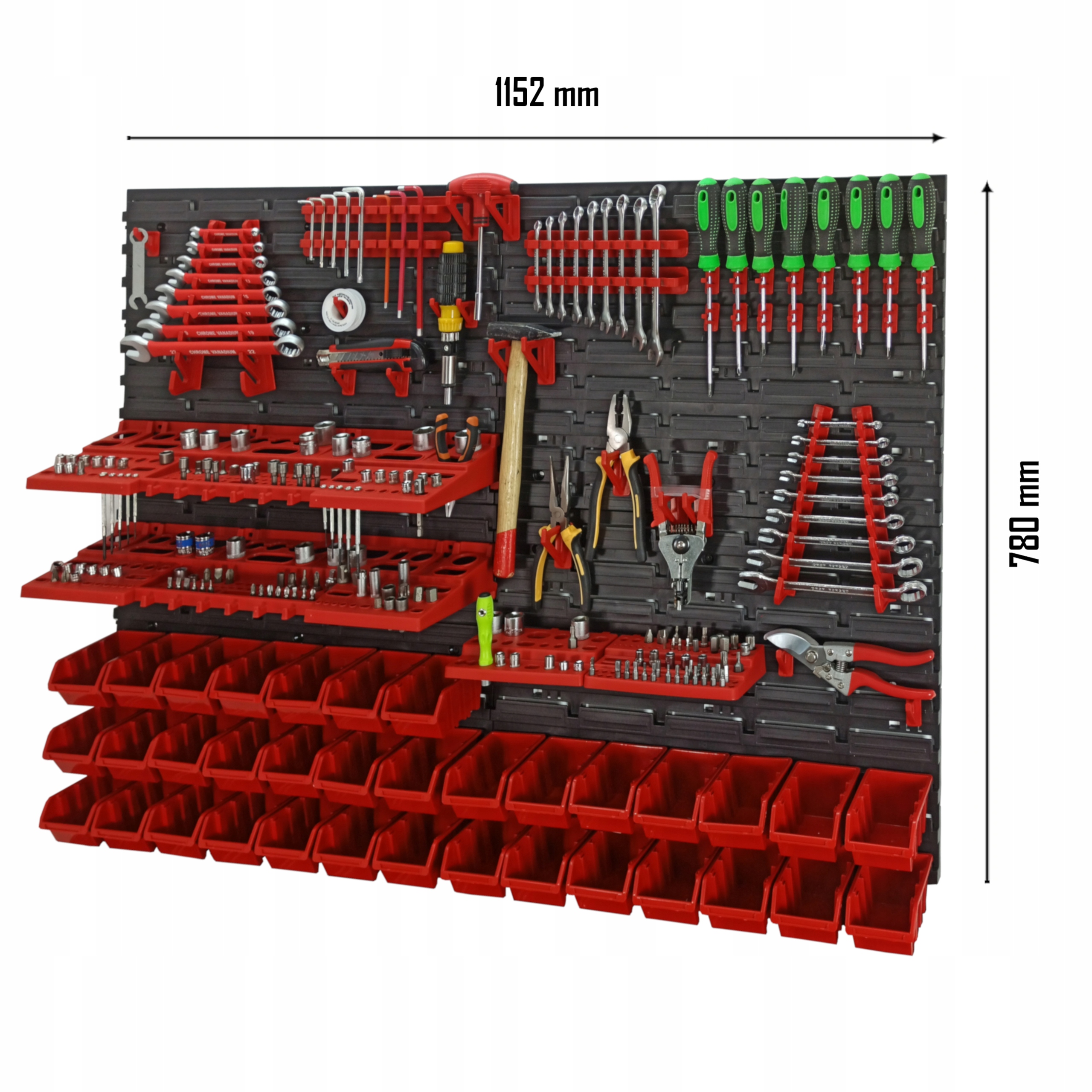 Tablica ścianka narzędziowa 115x78cm 35 kuwet Marka inna