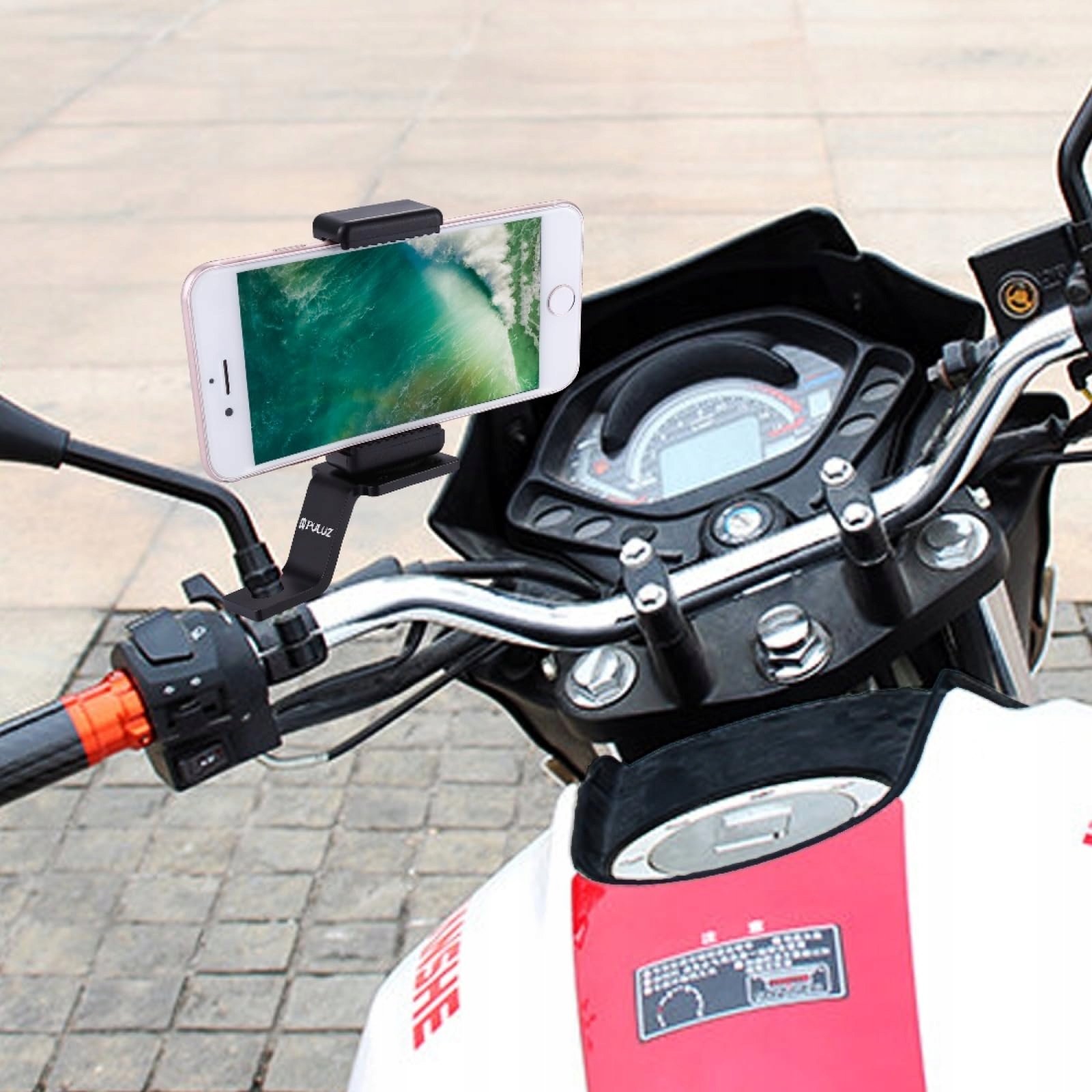 PULUZ Uchwyt Motocyklowy Do Kamer GoPro Hero Insta360 DJI Osmo Action — miniatura 5