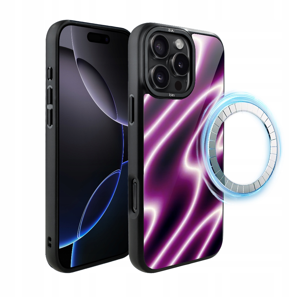 Pouzdro pro iPhone 16 Pro Max Ibizu DropGuard Matt s MagSafe, neonová vlna