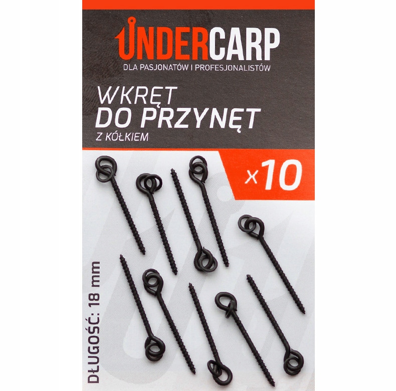 Wkręt do przynęt z kółkiem 18 mm 10szt UnderCarp