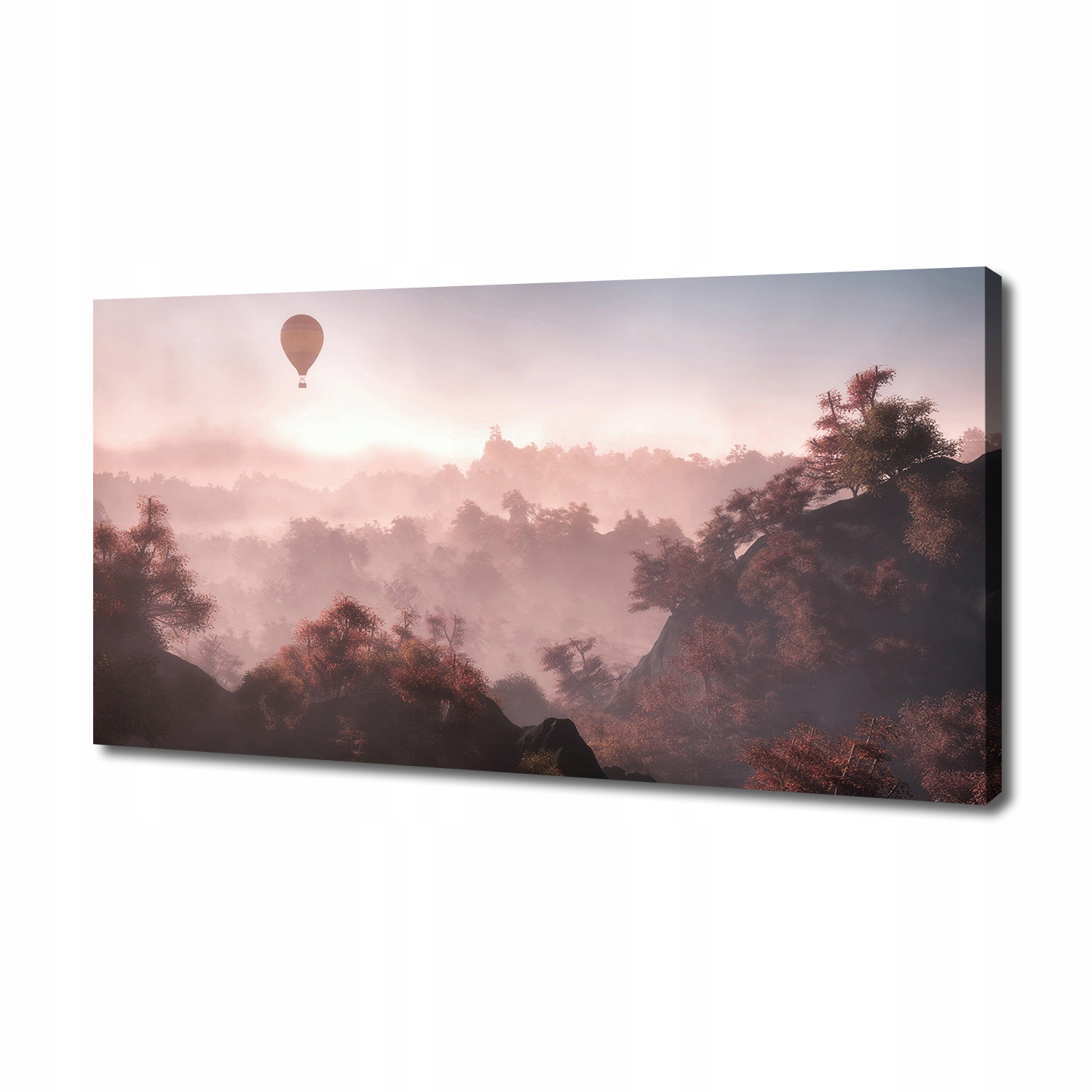 Fotoobraz obraz na plátně Balón nad lesem 140 x 70 cm