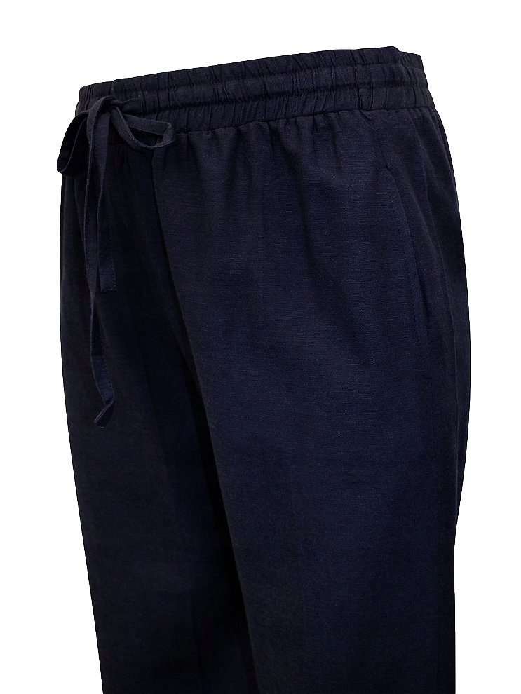 Plus Size Jd Williams Modré 7/8 Kalhoty Se Lnem, Široká Nohavice JD17 46