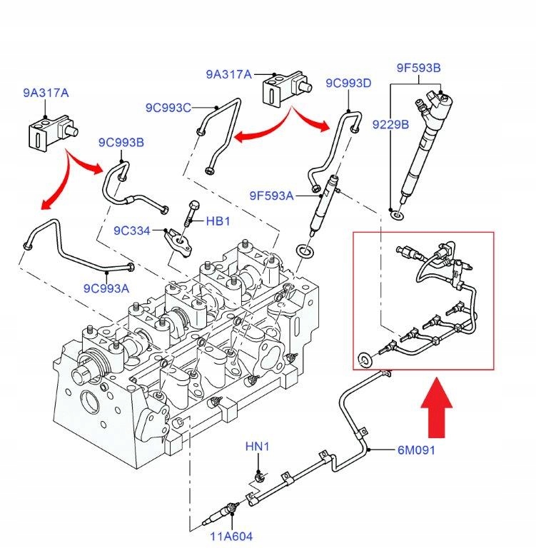 PRZEWOD PRZELEWOWY FORD S MAX 1 8TDCI 06 14 Part number GT52 406