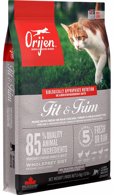 Orijen Suché krmivo pro kočky Fit&Trim kuře a sleď 5,4 kg