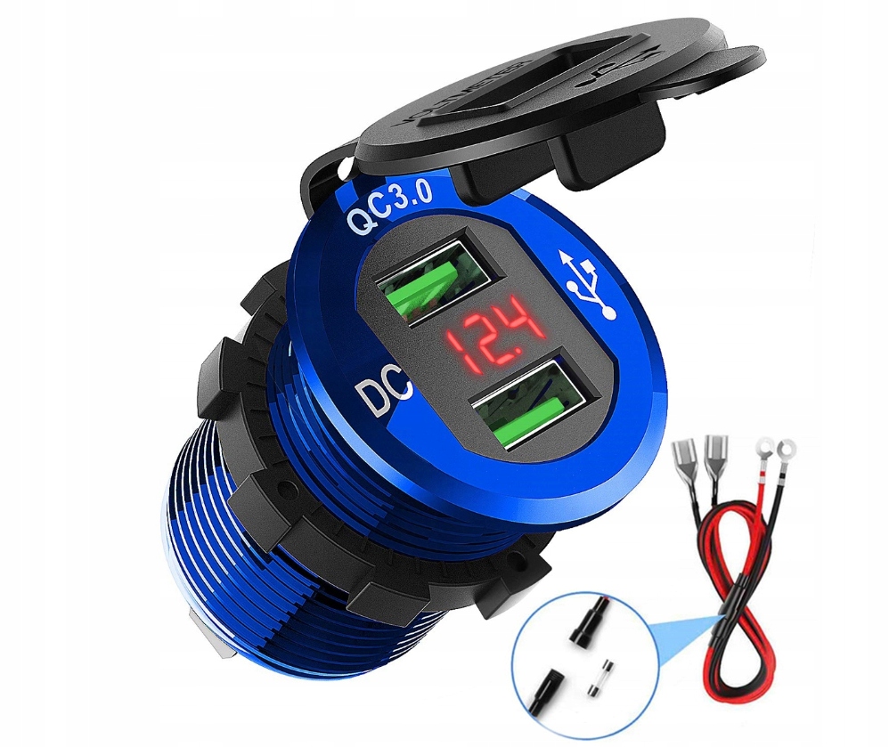 

Szybka ładowarka samochodowa 2xUSB Qc 3.0 B6LB