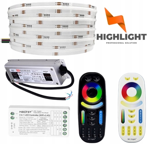 10m Sada Led pásik Cob Rgbw 16W 24V CRI90 Wi-Fi