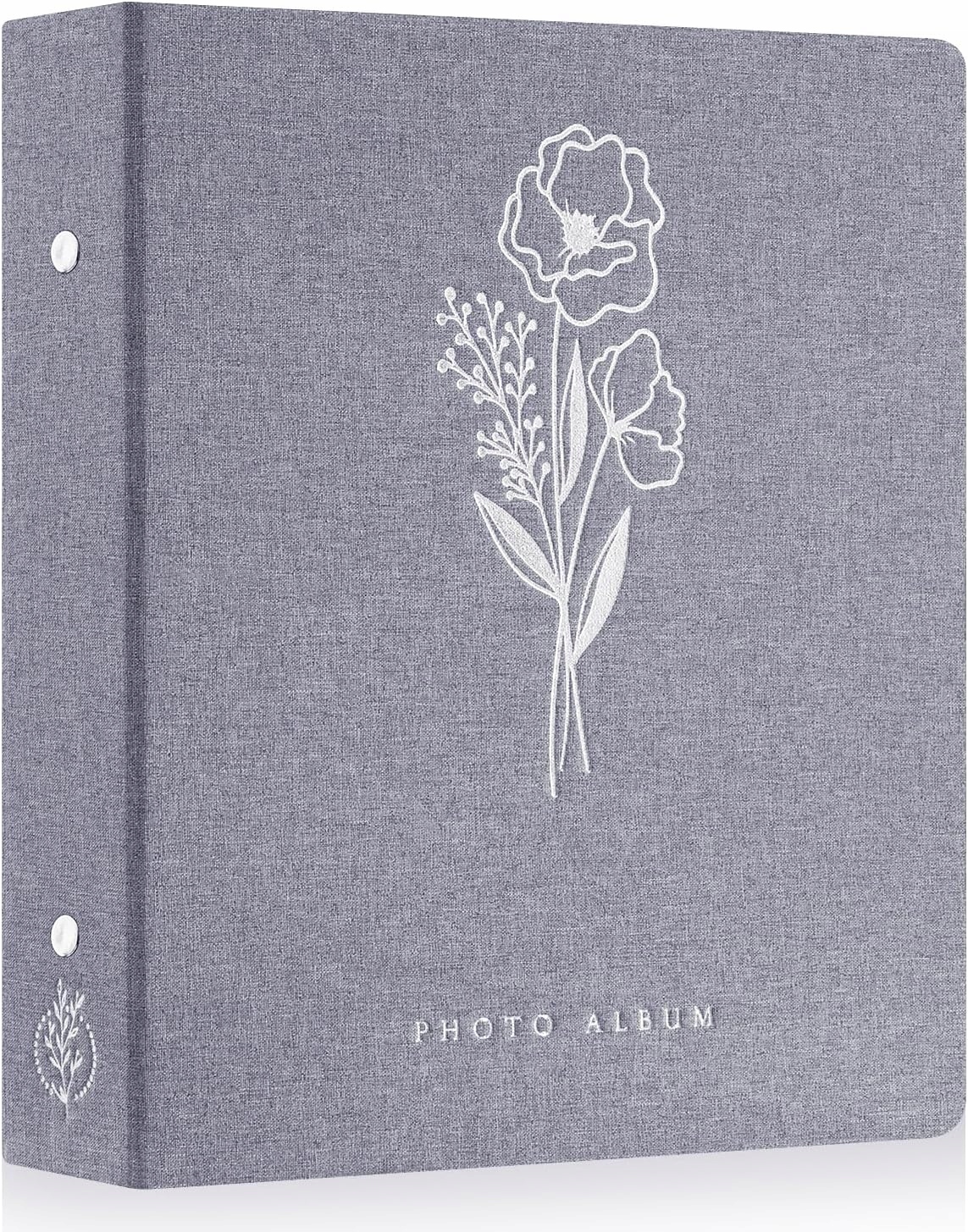 Album Na 1000 Fotografií 11,5x15 Šedý Len Elegantní Velký Pamětní