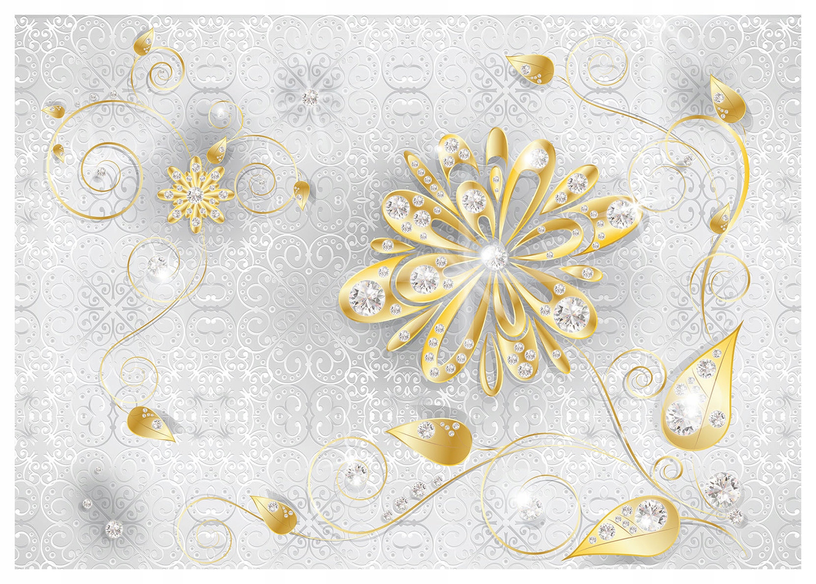 Fototapeta Zlaté kvety Ornament Diamanty Vinylová elegancia 254x184 lepidlo