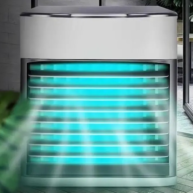 PRZENOŚNY MAŁY KLIMATYZER USB NA WODĘ i LÓD 3W1 KLIMATOR DO DOMU WENTYLATOR Liczba poziomów prędkości 4