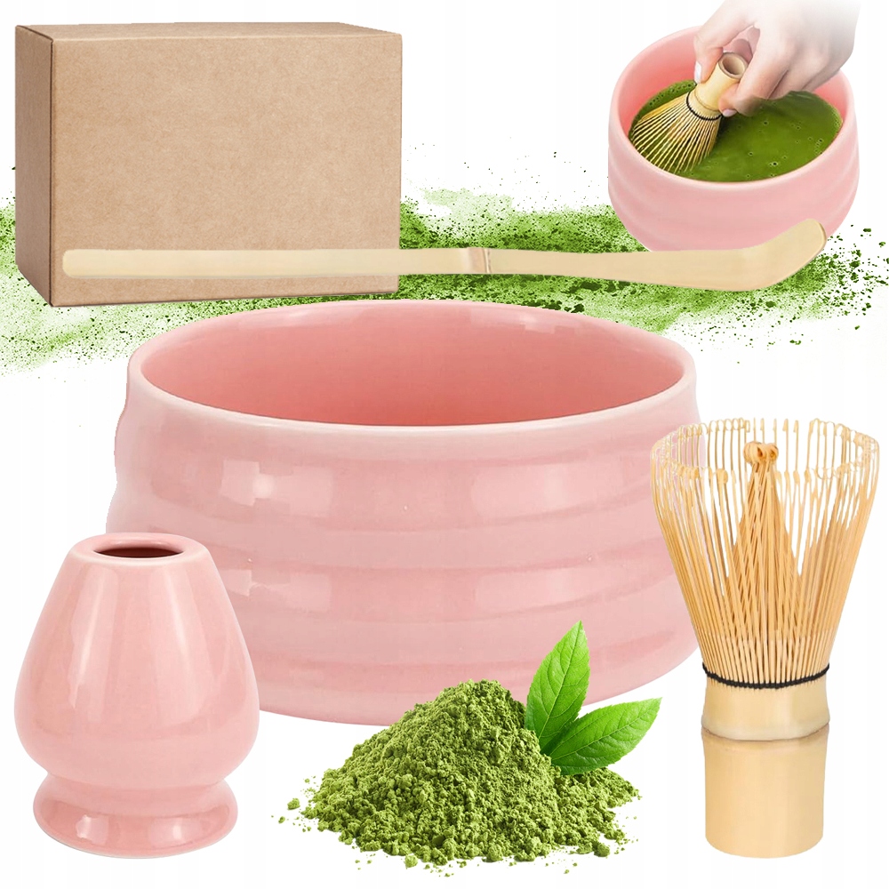 Levně Bambusový Dárková Sada Na Čaj Matchy Chashaku Šlehací Metla Lžíce 4V1