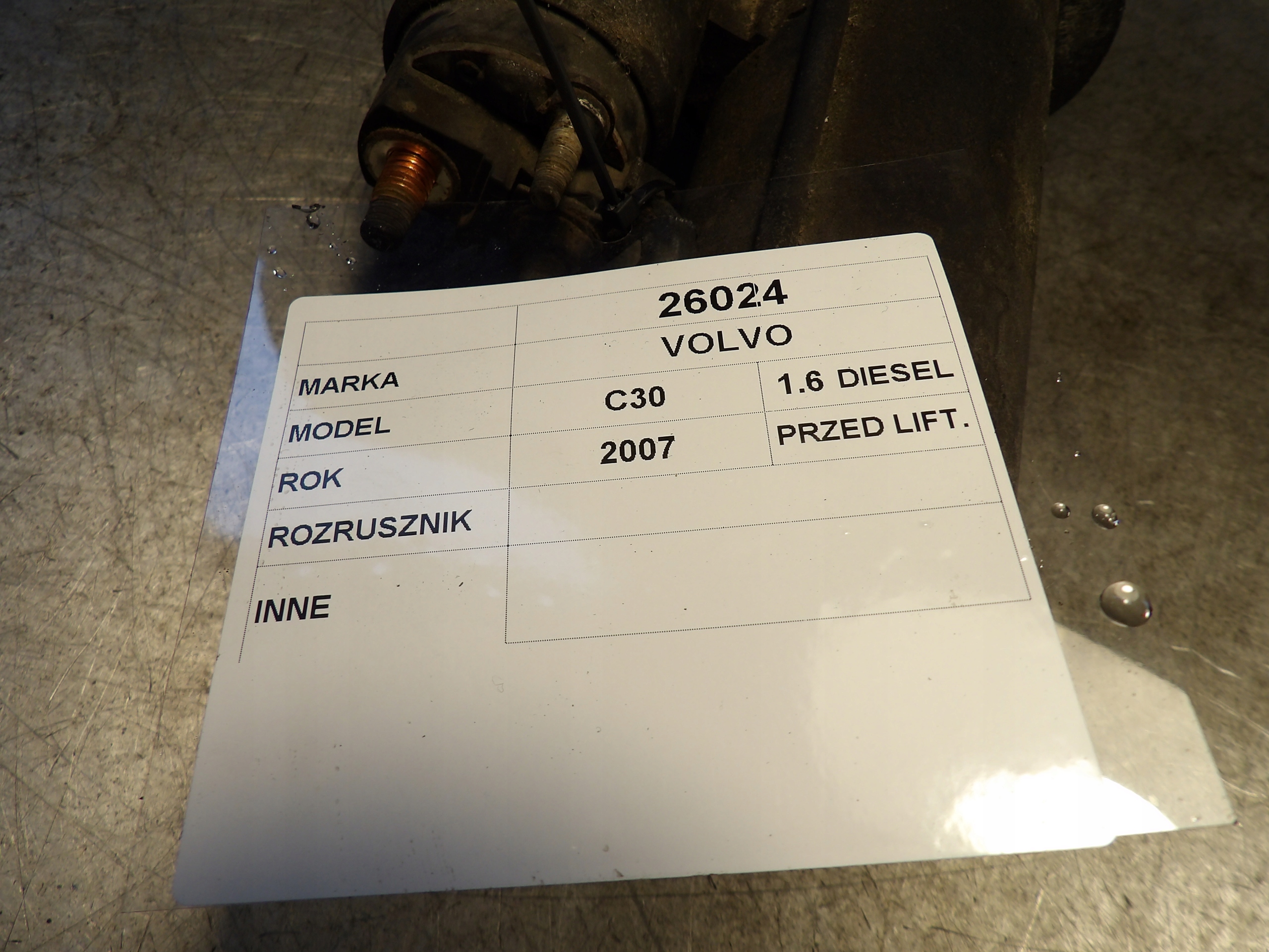 Volvo C30 1,6D starter 2010001029