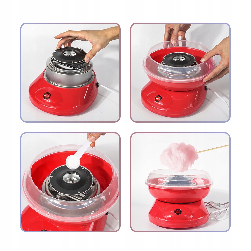 DOMOWA MASZYNA DO WATY CUKROWEJ maszynka wata cukrowa + PATYCZKI PRZENOŚNA Marka Unitec