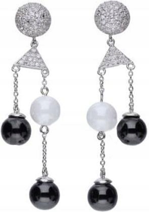 Stříbrné náušnice 925 kuličky a zirkony 12,34 g, jedinečný vzor jako dárek