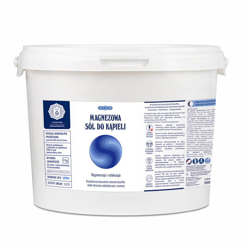 Magneziová sůl do koupele Sůl na nohy, Koncentrát minerálu bišofitu 5500 g