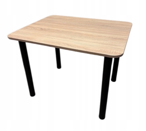 Kuchyňský jídelní Stůl 100 X 80 CM Zaoblené Rohy, okraje Dub Sonoma